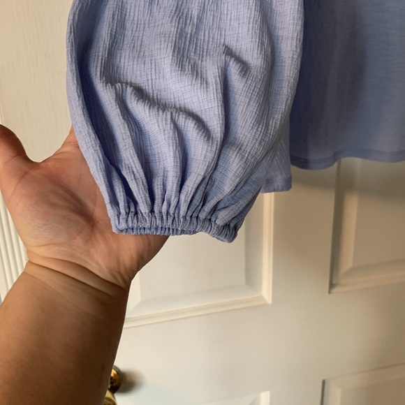 NWT Lauren Conrad Blue Open Shoulder Top size Small - Picture 2 of 5